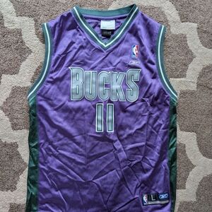 Reebok Purple and Green Bucks Jersey